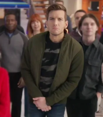 Scott Michael Foster Return to Office Green Quilted Jacket