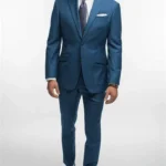 Sharkskin Blue Suit