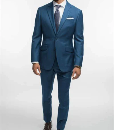 Sharkskin Blue Suit