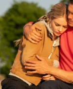 Samara Weaving Eenie Meanie Brown Jacket