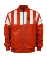 Stegaro Retro Striped Leather Jacket