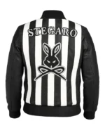 Stegaro Retro Striped Leather Jacket