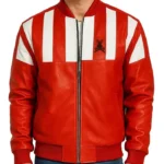 Stegaro Retro Striped Leather Jacket