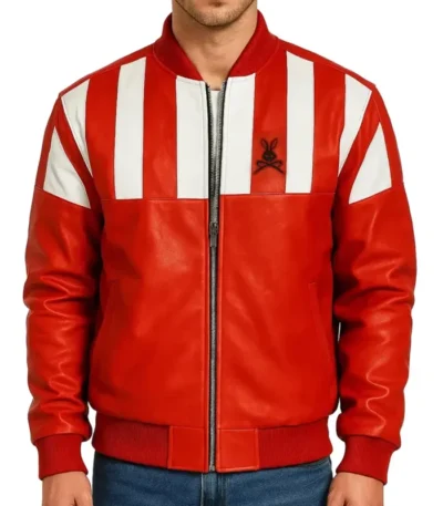 Stegaro Retro Striped Leather Jacket