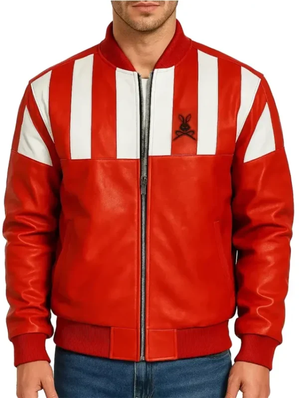 Stegaro Retro Striped Leather Jacket