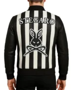 Stegaro Retro Striped Leather Jacket