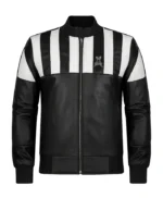Stegaro Retro Striped Leather Jacket