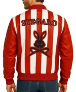 Stegaro Retro Striped Leather Jacket