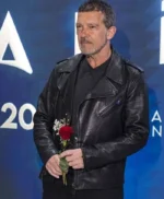 Antonio Banderas Black Leather Jacket