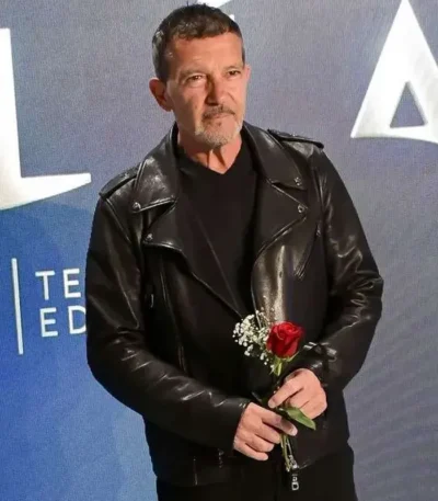 Antonio Banderas Black Leather Jacket