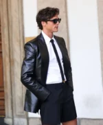 2024 Menswear Show Jacob Elordi Black Leather Blazer