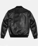 Vanguard Black Stylish Leather Bomber Jacket