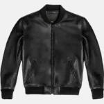 Vanguard Black Stylish Leather Bomber Jacket