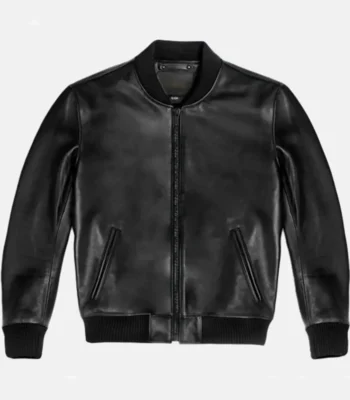 Vanguard Black Stylish Leather Bomber Jacket