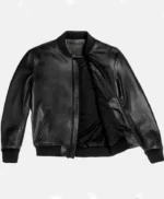 Vanguard Black Stylish Leather Bomber Jacket