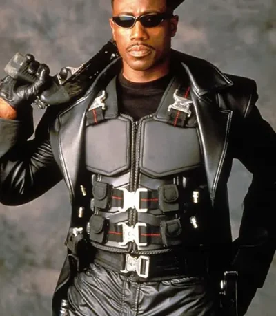 Wesley Snipes Blade Leather Trench Coat