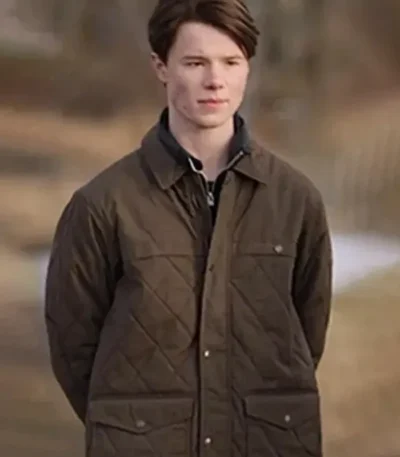 Young Royals S02 Wilhelm Brown Quilted Jacket