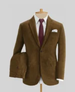 Alex Trendy Brown Corduroy Suit For Mens