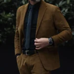 Alex Trendy Brown Corduroy Suit For Mens