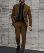 Alex Trendy Brown Corduroy Suit For Mens