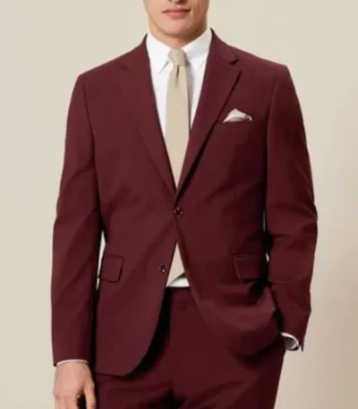 Alison Brick Red 2 Piece Suit For Mens