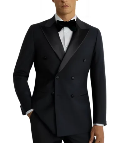 Blue Double Breasted Tuxedo Suit For Men’s