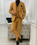 Brian Yellow Three Piece Suit For Mens