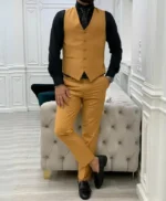 Brian Yellow Three Piece Suit For Mens