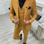 Brian Yellow Three Piece Suit For Mens