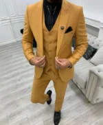 Brian Yellow Three Piece Suit For Mens
