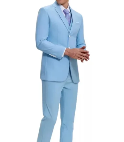 Classical Men’s Light Blue 3 Piece Suit