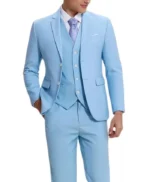 Classical Men’s Light Blue 3 Piece Suit
