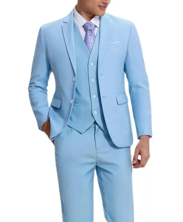 Classical Men’s Light Blue 3 Piece Suit Classical Men’s Light Blue 3 Piece Suit