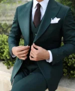 Dark Green 3 Piece Suit For Mens