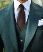 Dark Green 3 Piece Suit For Mens