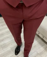George Trendy Burgundy 3 Piece Suit For Men