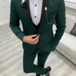 Men 3 Piece Suit Green Tuxedo Suit