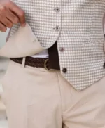 Men’s Beige 3 Piece Slim Fit Suit For Wedding