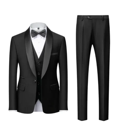Men’s Black 3 Piece Black Tuxedo 2024