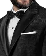 Men’s Black Italian Printed 2 Piece Tuxedo