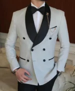 Men’s Light Grey Double Breasted Tuxedo