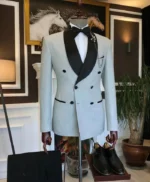 Men’s Light Grey Double Breasted Tuxedo