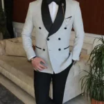Men’s Light Grey Double Breasted Tuxedo