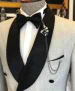 Men’s Light Grey Double Breasted Tuxedo