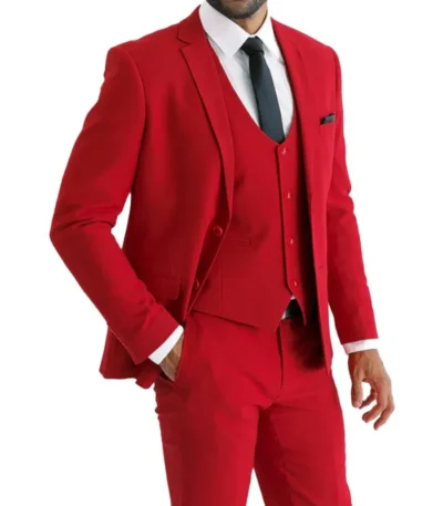 Men’s Red Prom Suit For Wedding