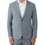 Men’s Sky Blue Check 2 Piece Suit