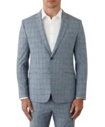 Men’s Sky Blue Check 2 Piece Suit