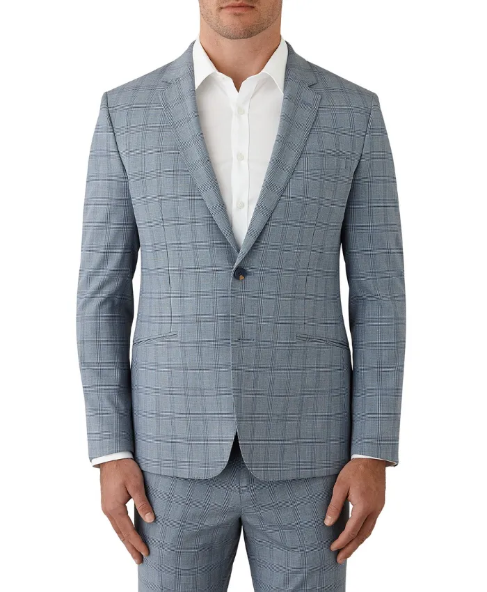 Men’s Sky Blue Check 2 Piece Suit Men’s Sky Blue Check 2 Piece Suit