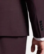 Men’s Slim Fit 3 Piece Burgundy Suit