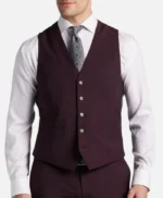 Men’s Slim Fit 3 Piece Burgundy Suit